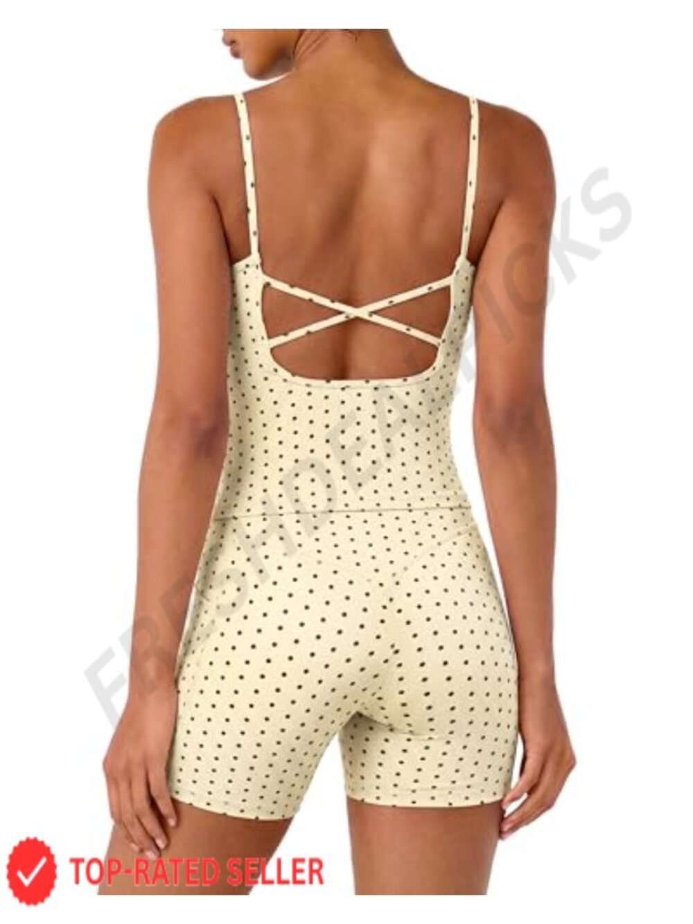 OMKAGI Workout Set Tank Top with Built in Bra & Shorts